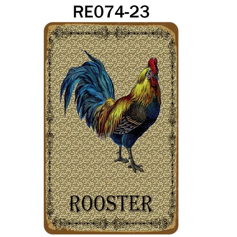 Happy-Hens Fresh Eggs Metal Tinplate Poster Chickens Farm Shop Poster Vintage Restaurant Wall Decor Retro Plaque Signs 20*30cm