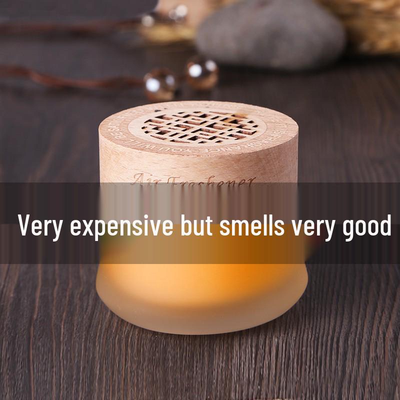 Osmanthus Car Air Freshener: Long-Lasting Solid Balm Aroma Diffuser Ornament 60g Jasmine Wood Cover