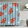 Decorate Your Bathroom With This Adorable Ladybug Shower Curtain Blue Color Heart Print Fabric Shower Curtains For Home Decor In