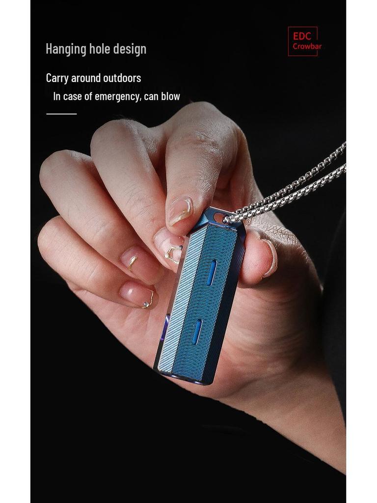 Titanium Alloy EDC Survival Whistle - High Decibel Double Hole for Outdoor Camping