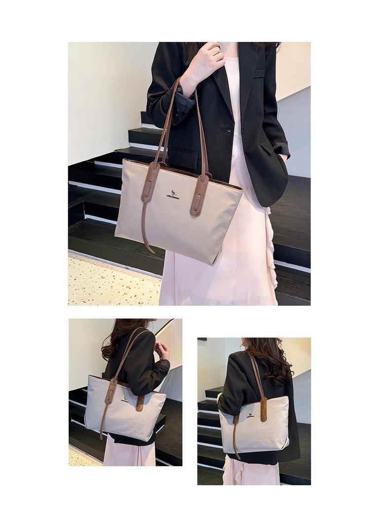 Jesienna Damska Torba Tote Dużej Pojemności - Jednolity Kolor, Wszechstronna, Modna Styl Na Ramię i Pod Ramię