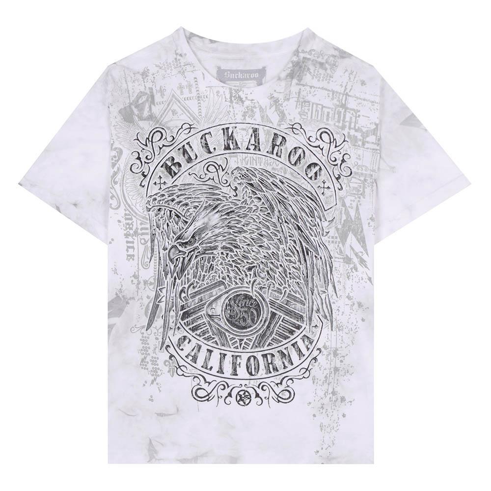 Burkeru Single Vintage Eagle Artwork Short Sleeve T-Shirt Off White Off White_Xxl