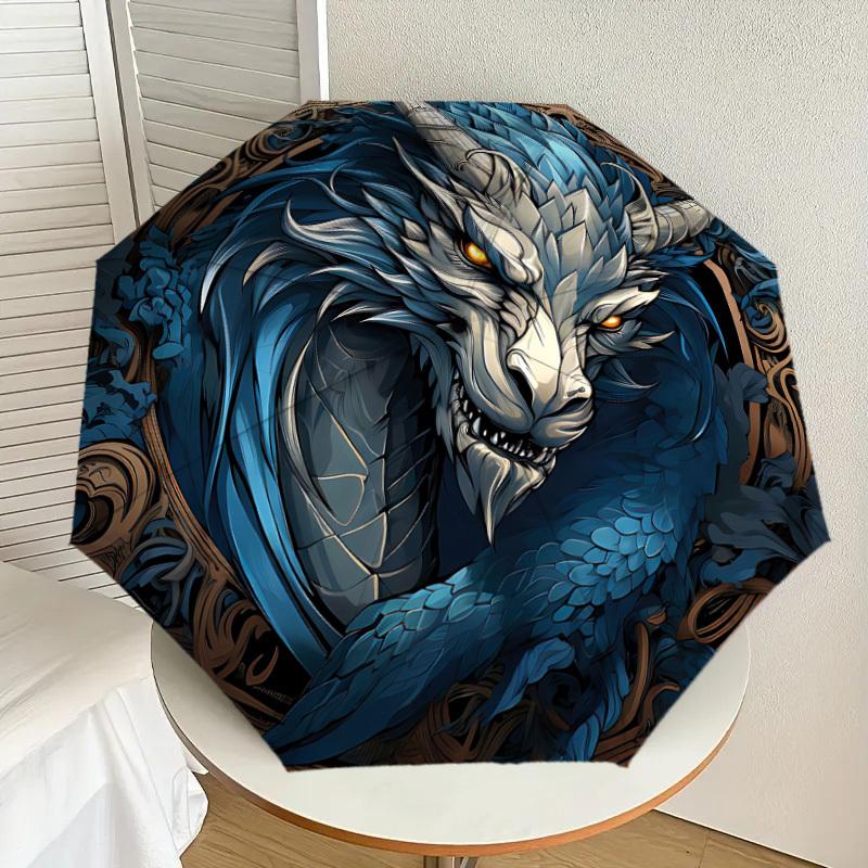 1pc Dragon Fantasy Artwork Automatic Folding Umbrella, Heavy-Duty 8-Rib Construction, Perfect for Everyday yy251114158