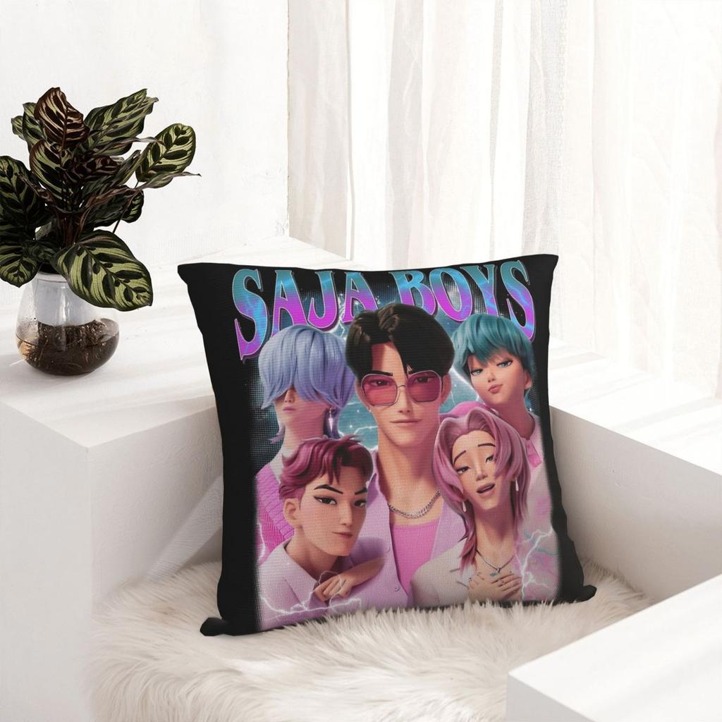 Kpop Demon Hunters Saja Boys Pillowcase Printed Polyester Cushion Cover Gift Pillow Case Cover Home Square 40X40Cm