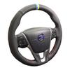 Gör-det-själv Handgjord svart halkfri Läderbil Rattöverdrag För VOLVO XC60 S60 V40 V60 S40 2011-2017