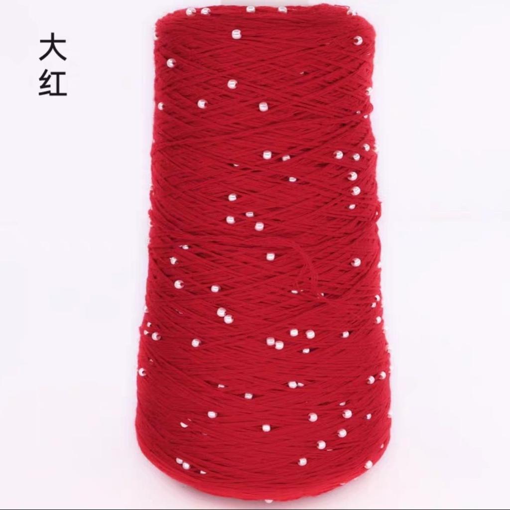 350g 70% CottonSoft Crochet Hand Pearl Beaded Yarn Lace 6# Hand-Knitted Thread For Summer Knitting Sweaters Hats Scarves Luxury
