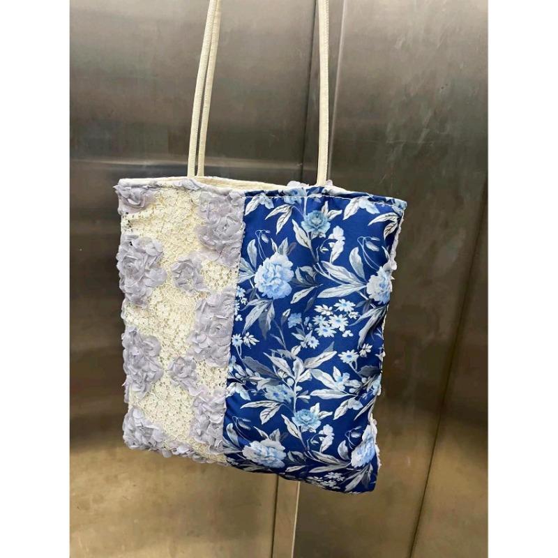 

Художественная и Ретро Лоскутная Универсальная Сумка-мессенджер на одно плечо Повседневная сумка для отпуска синий