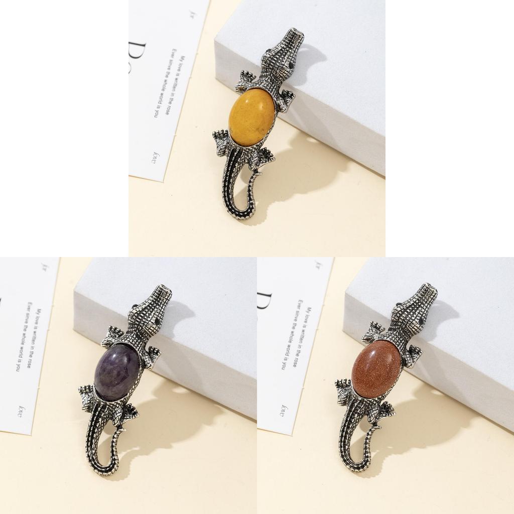 Creative Cartoon Crocodile Brooch With Alloy Inlay For Jewelry Making And Accessories