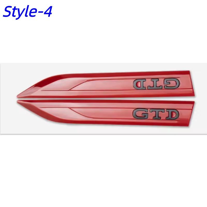 

2PCS NEW Car ABS GTI GTD Badge Fender Side Blade Emblem Sticker Auto Side Body Fender Stickers Decal Decorate Accessories For V//-W GTD-Style-4