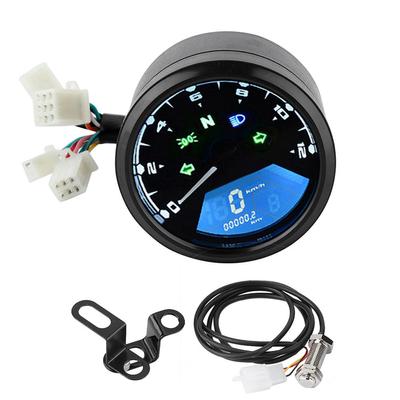 Universalus motociklo LCD skaitmeninis ekranas Spidometras Odometras Tachometras Kuro matuoklis