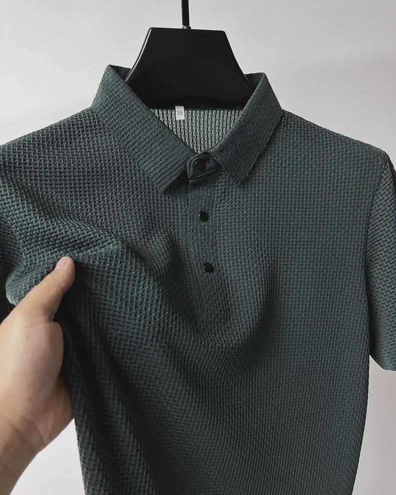 Men's Short-Sleeve Ice Silk Mesh Polo Shirt