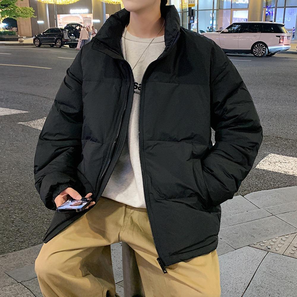 New thickened trendy brand Hong Kong style couple bread clothes loose stand-up collar men's jacket