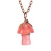 Hand-Wound Crystal Green Dongling Agate Small Mushroom Pendant Necklace Jewelry N586