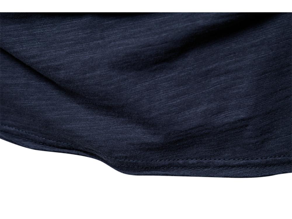 Herren Sommer V-Ausschnitt T-Shirt - Reine Baumwolle Slub, Unifarbe, Kurzarm
