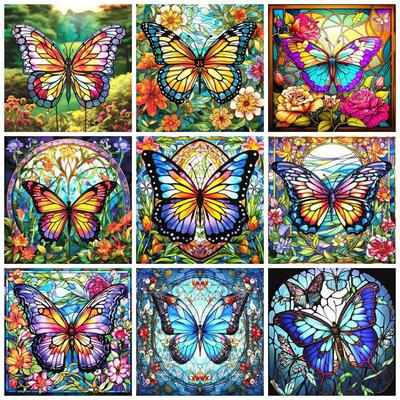 5D DIY Diamant Malerei Set Schmetterling Blume voller Platz Runde Stickerei Tier Mosaik handgemachte Geschenk Home Decor