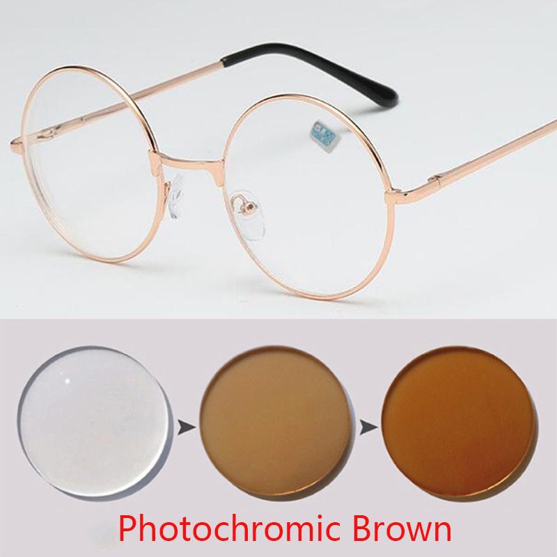 Round Glasses Woman Men Glasses Retro Myopia Optical Metal Frames Clear Lens Black Silver Gold Eyeglasses -1.0 -1.5 -2.0 To -4.0