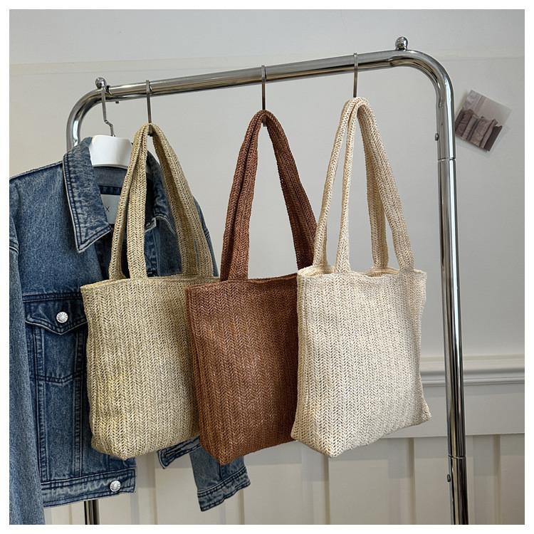 Stylish Woven Oversized Street Style Tote Bag 2024 Spring New All-match Shoulder Bag Korean Ins Bag