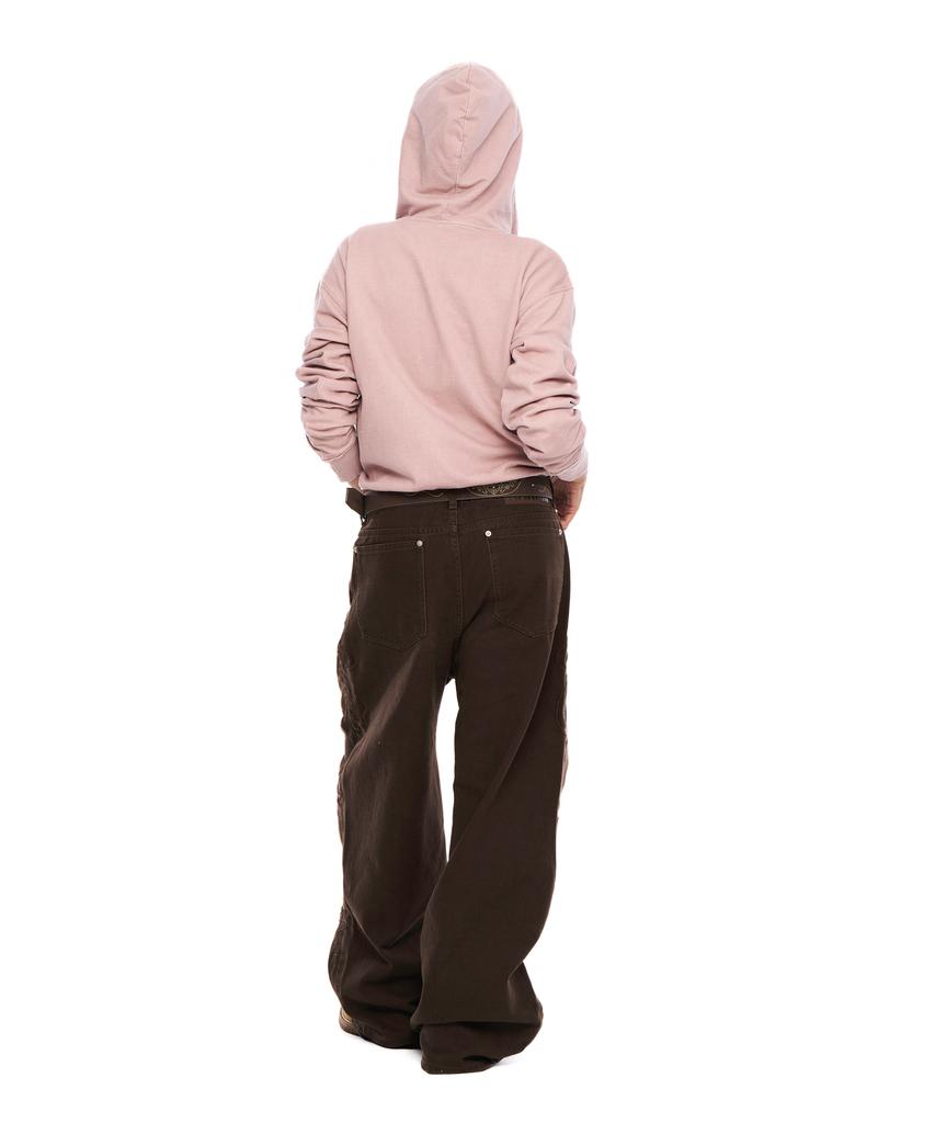 AAKAM Needlework Wave Cotton Pants (Brown)