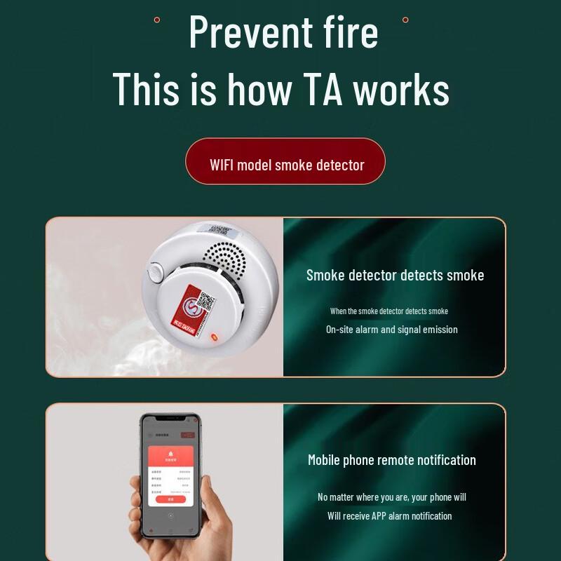 WIFI Smart Smoke and Temperature Detector