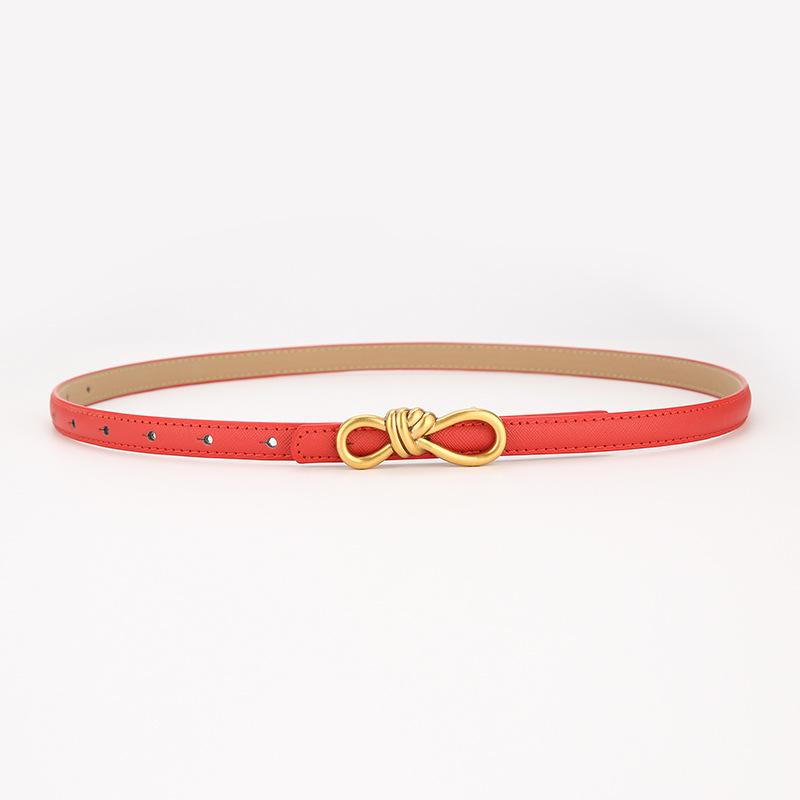 2025 Women's Versatile Genuine Leather Bowknot Waist Cinch - Thin Decorative Belt for Skirts and Shirts
