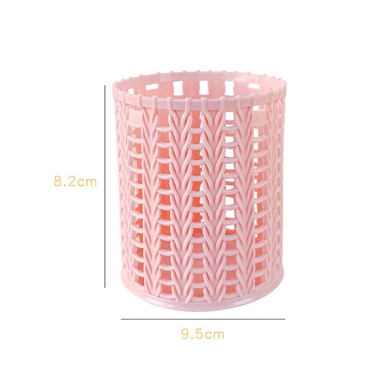 Creative Rattan Plastic Pen Holder Multi-Functional Hollow Boxes Desktop Office Stationery Bucket Pencil Container Storage Box