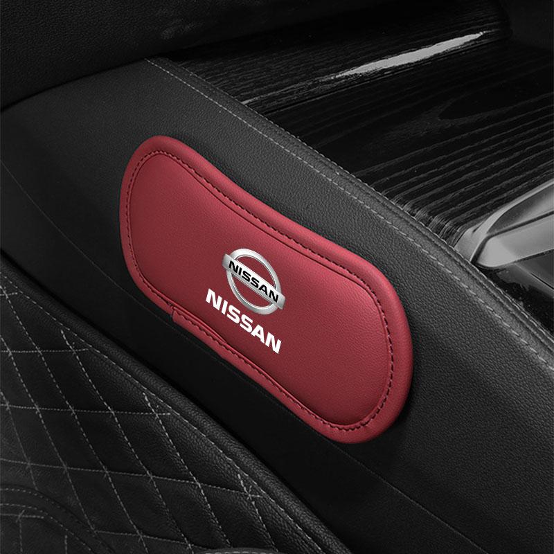 Leather Car Pillow Car Knee Pad Elastic Memory Foam Leg Pad For Nissan Nismo Tiida Sylphy Teana X Trail T30 T32 Almera Qashqai J10 J11