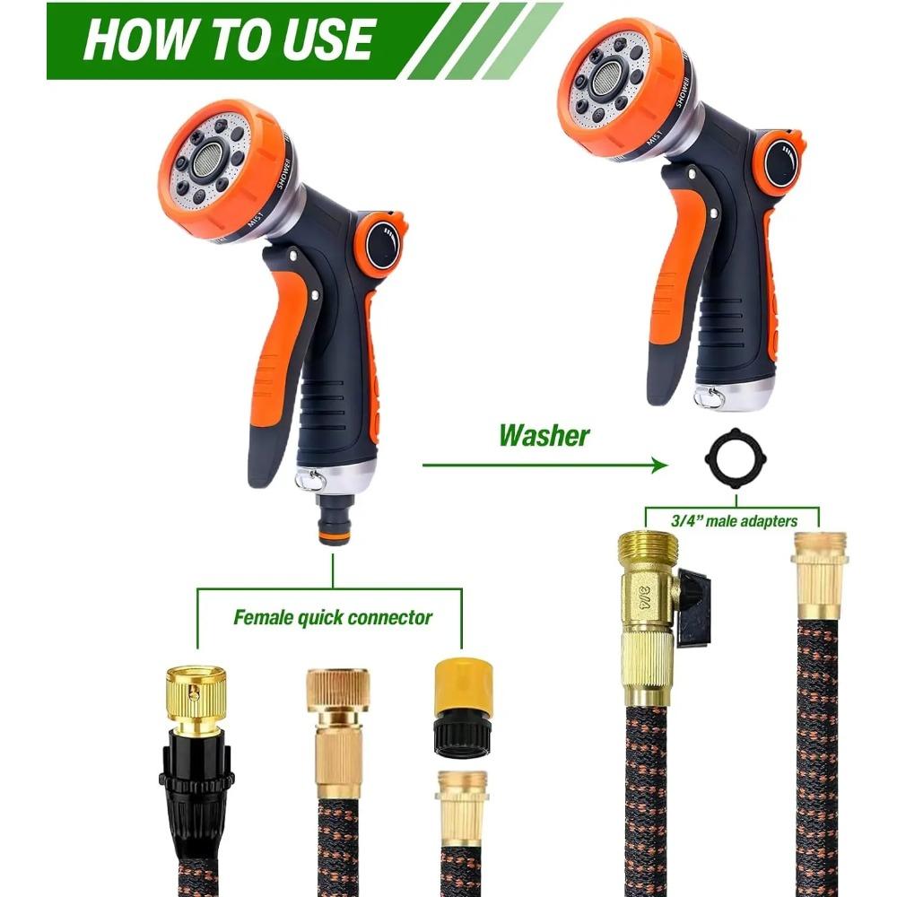 Garden Watering Gun 8 Modes High Pressure Sprayer Adjustable Irrigation Watering Nozzle for Plant Lawn Yard Watering Sprinkler