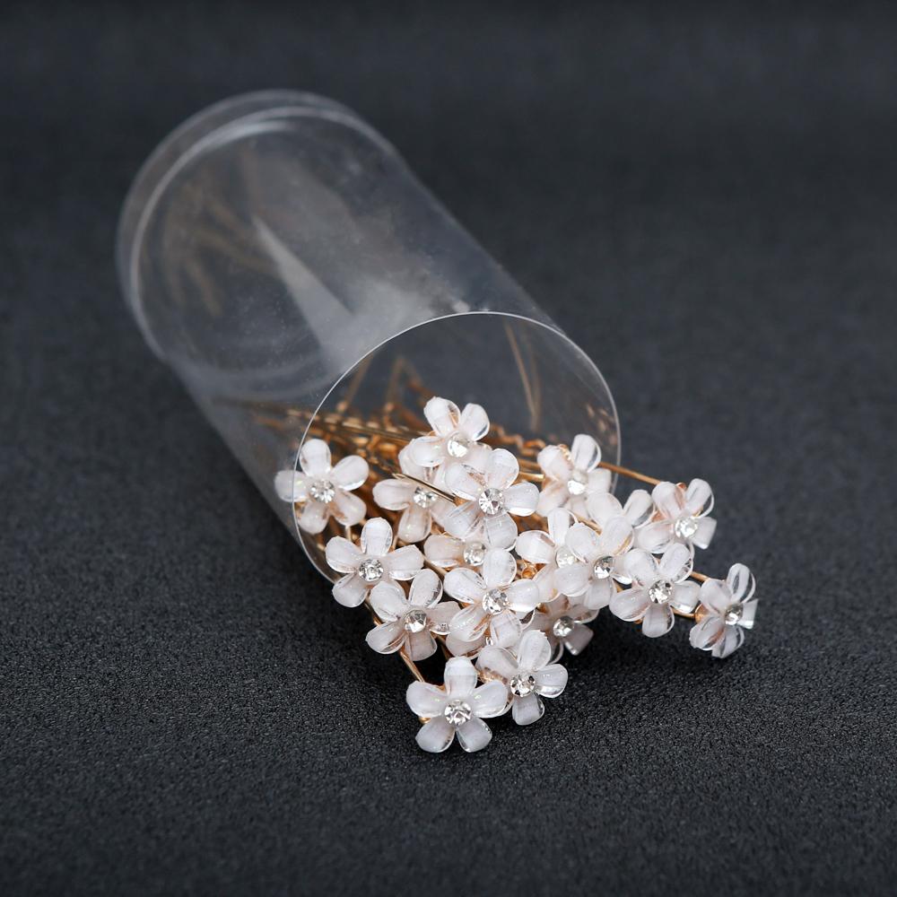 20pcs Fashion Elegant Bridal Pearl Hair Sticks Set with Crystal Floral Accents Wedding for Brides Luxury Headpiece Hair Sticks