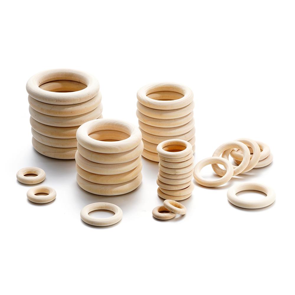 Natural Wood Round Rings for Handbags and DIY Bracelets - Handmade Decorative Hanging Rings.