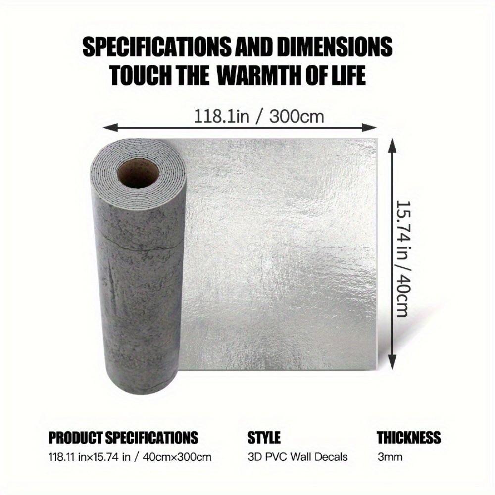 Self-Adhesive Vinyl Wallpaper Concrete Texture Thickened Foam Wall Panels Interior Decor 3M×40cm Waterproof Wall Stickers Home