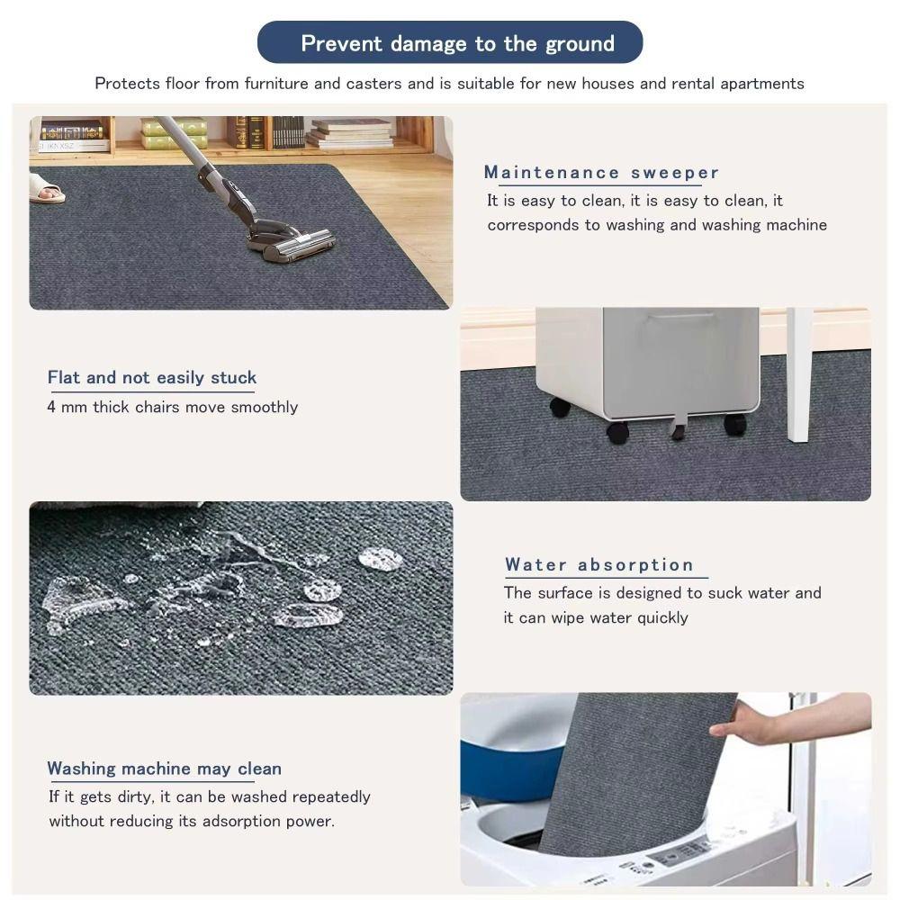 Self-adhesive Office Chair Mat Non Adhesive Rolling Wheelchair Carpet  Home Office