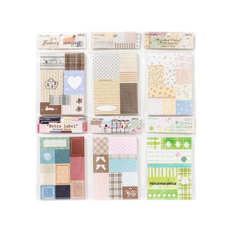 MòMò Salt Style Plaid Patchwork Pattern Journal Sticky Notes Book