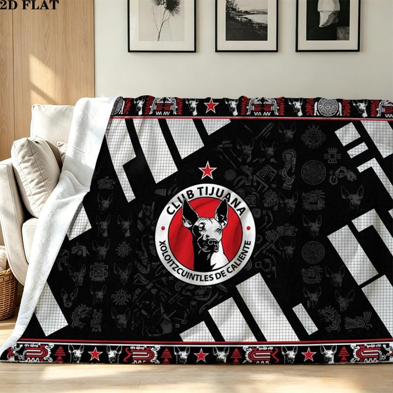 Tijuana Logo Print Flannel Blanket High Quality Warm Comfortable Cover for All Seasons Perfect for Gifts Home Decor