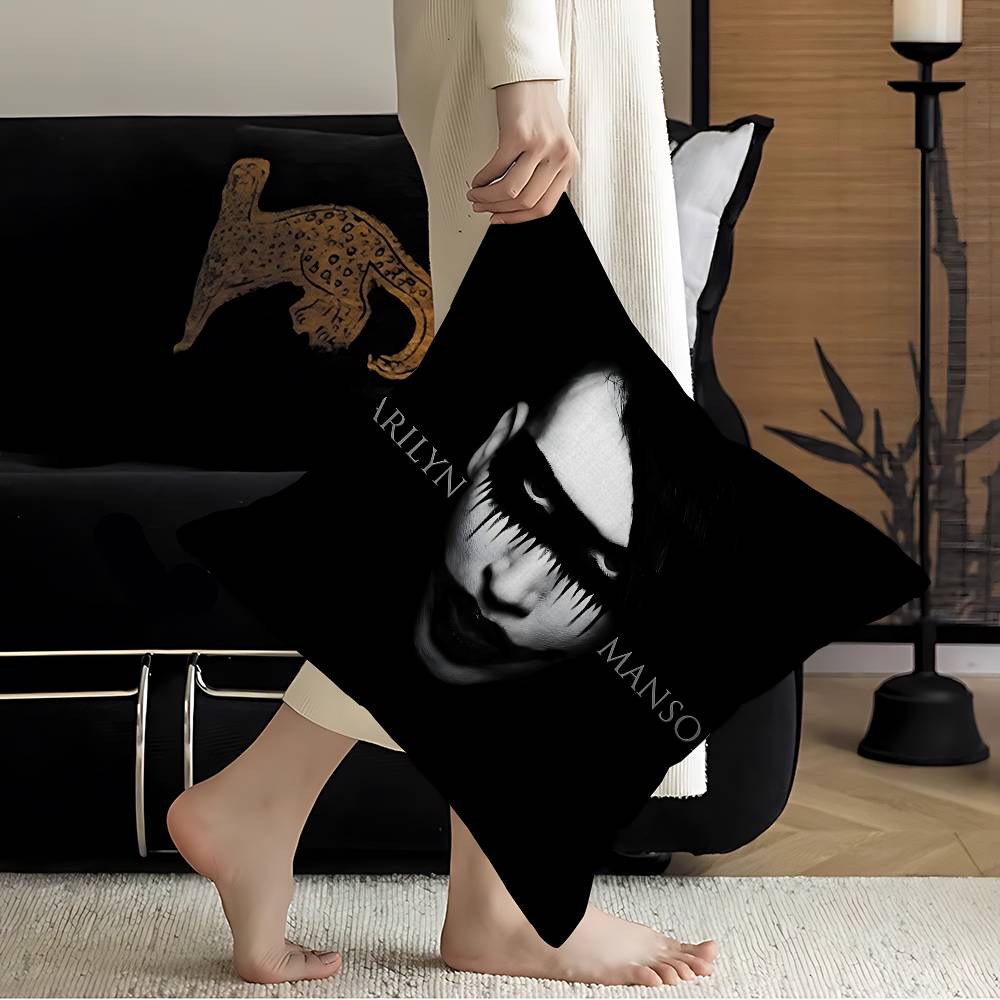 

Classic Rock Band MMarilyn MManson Pillow Gift Home Office Decoration Bedroom Sofa Car Cushion Cover Case 45x45 30x30 cm