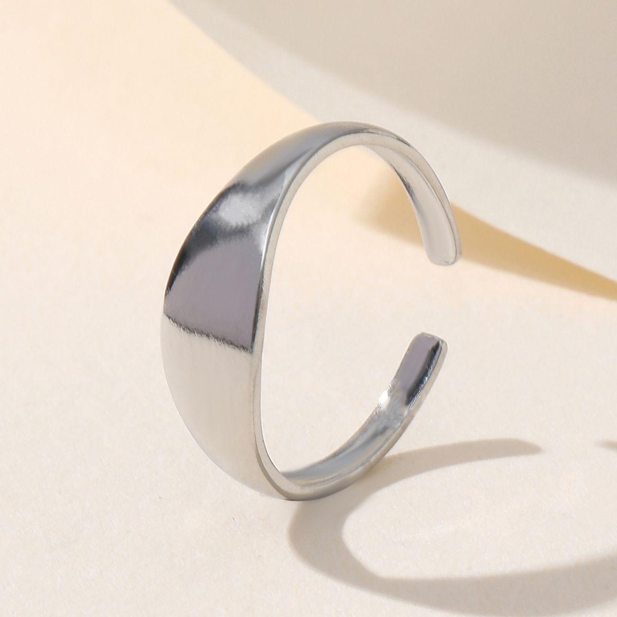 Gold Plated Stainless Steel Mobius Strip Adjustable Ring - Unisex Style