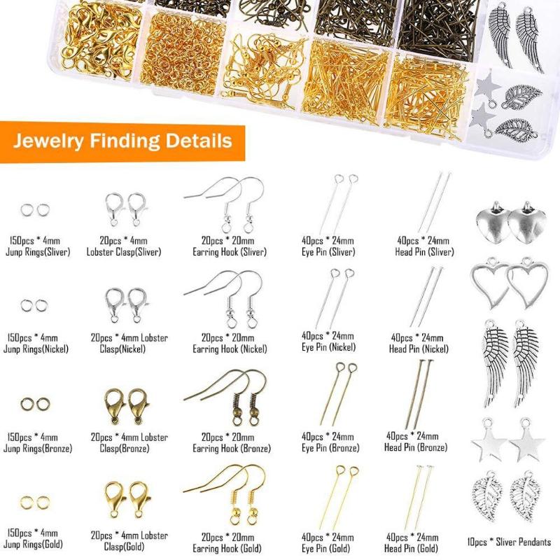 Jewelry Making Supplies Wire Wrapping Kit with Tool, Wire, Jewelry Findings and Pendants for Jewelry Making & Repairing