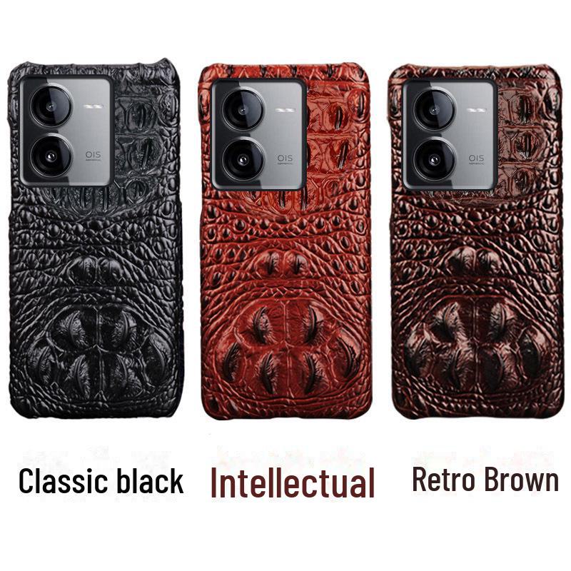 iQOO Z6 Premium Crocodile Skull Leather Half-Cover Case