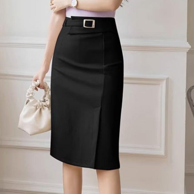 ZANZEA Womens Casual High Waist Split Hem Midi Skirts