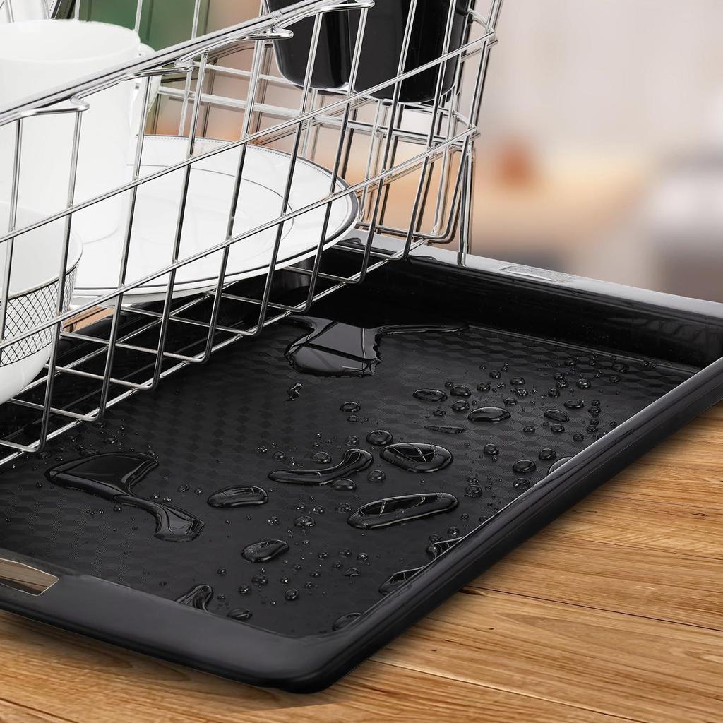 Stainless Steel Dish Drainer with Drain Tray | Detachable Cutlery Stand | Utensil Drying Basket Stand