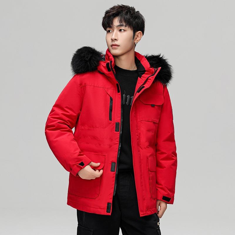 Sports Trend Winter Down Jacket Men's White Duck Down Outdoor Tooling Mountain