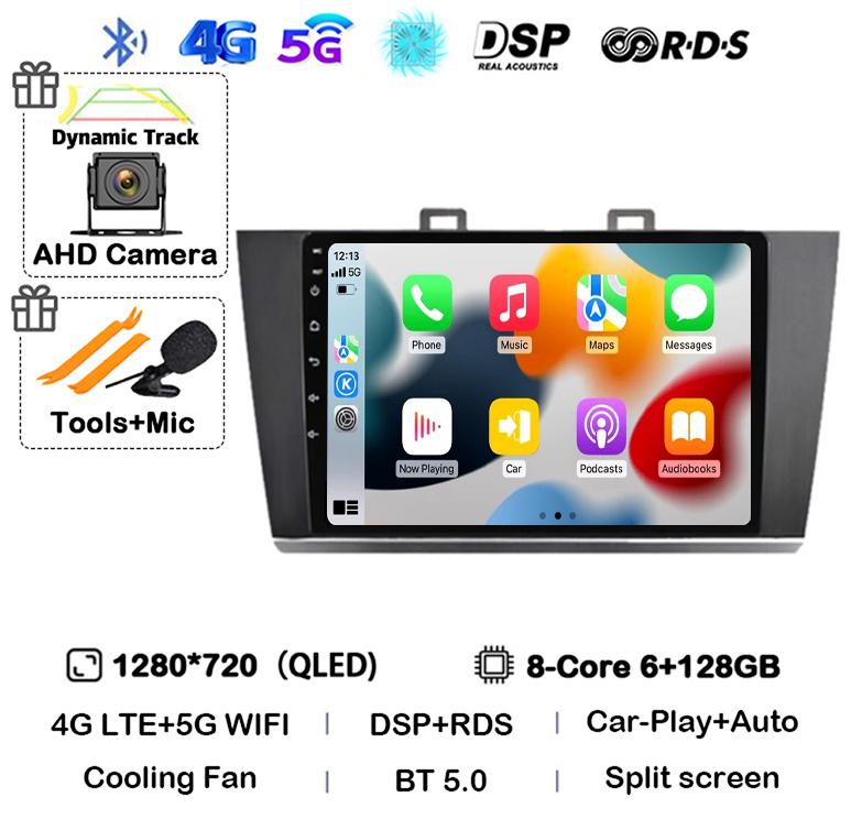 Android 14 Carplay Auto Car Radio For Subaru Outback Legacy 2014 2015 2016 2017 2018 Multimedia Player GPS 4G WIFI Stereo BT DSP