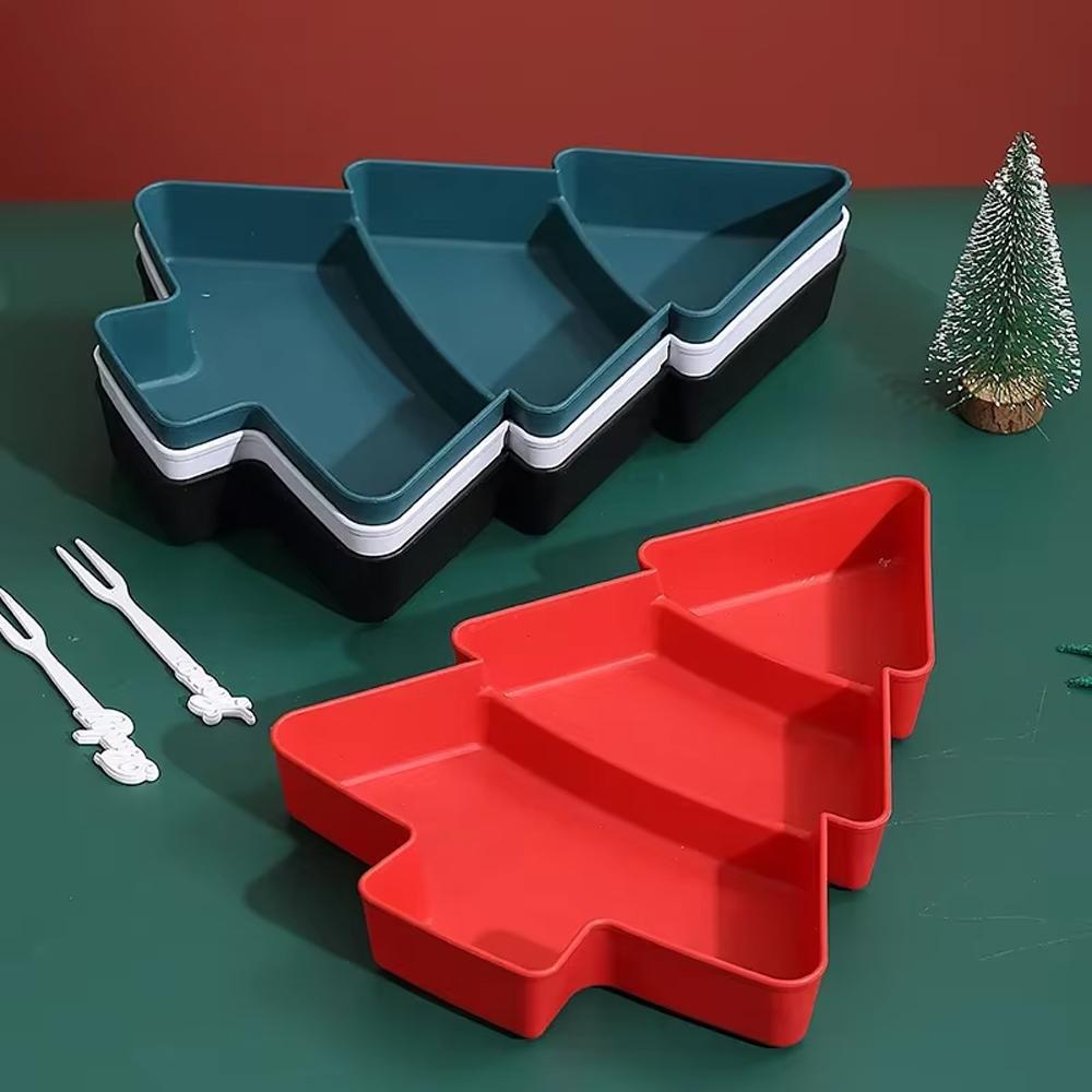 1/2PCS Christmas Tree Fruit Tray Dried Fruit Tray Plastic Candy Tray Home Snack Tray Melon Tray Party Supplies Home Supplies