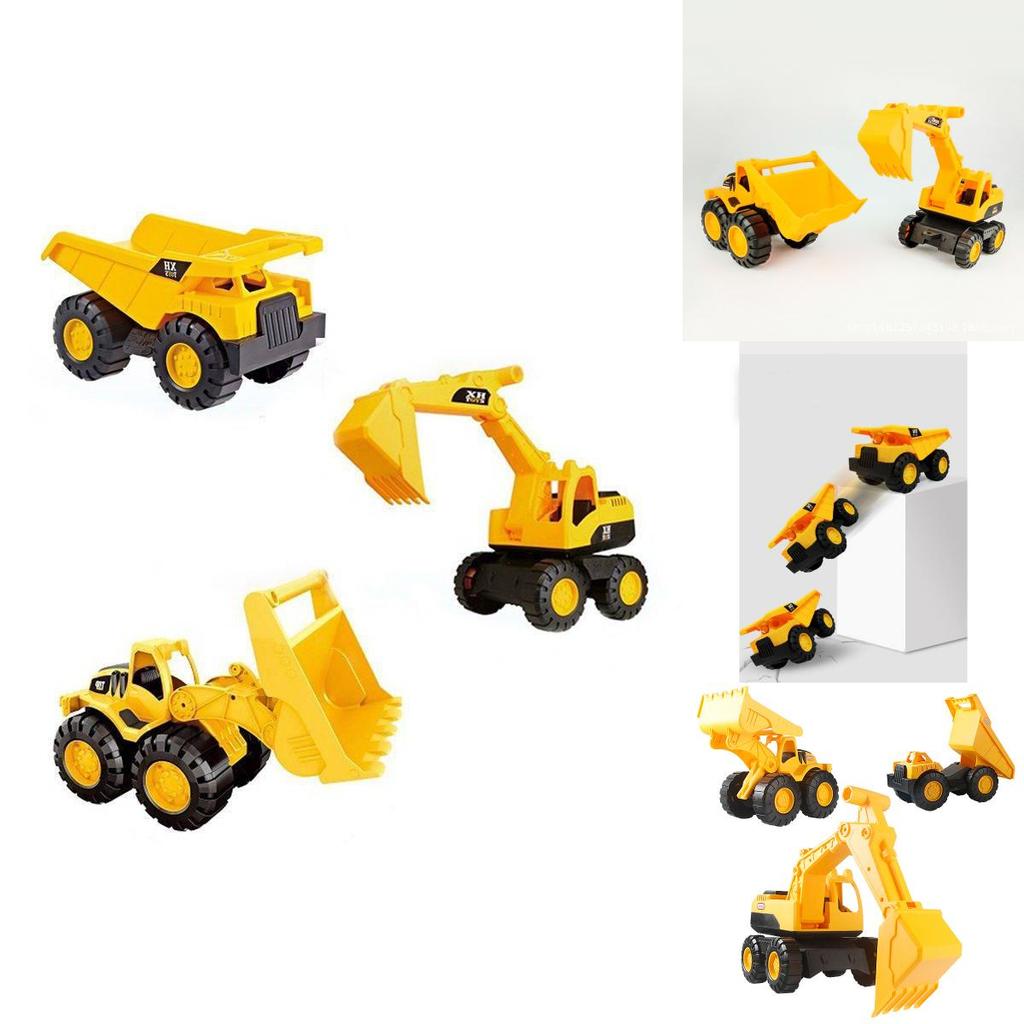 Large Durable Children's Construction Vehicle Toy Set Including Excavator Mixer Truck For Endless Sand Play Fun