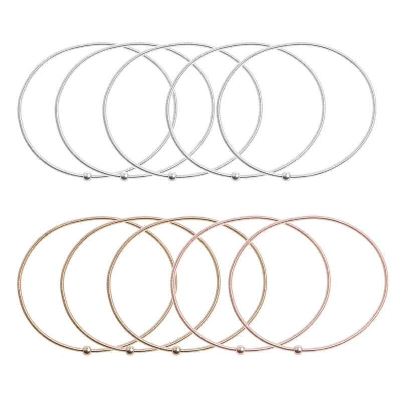 

10x Guitar String Bracelets Rose Gold Metal Bangle Bracelets Stackable Bracelets for Women Girl Jewelry Gifts Unisex 1