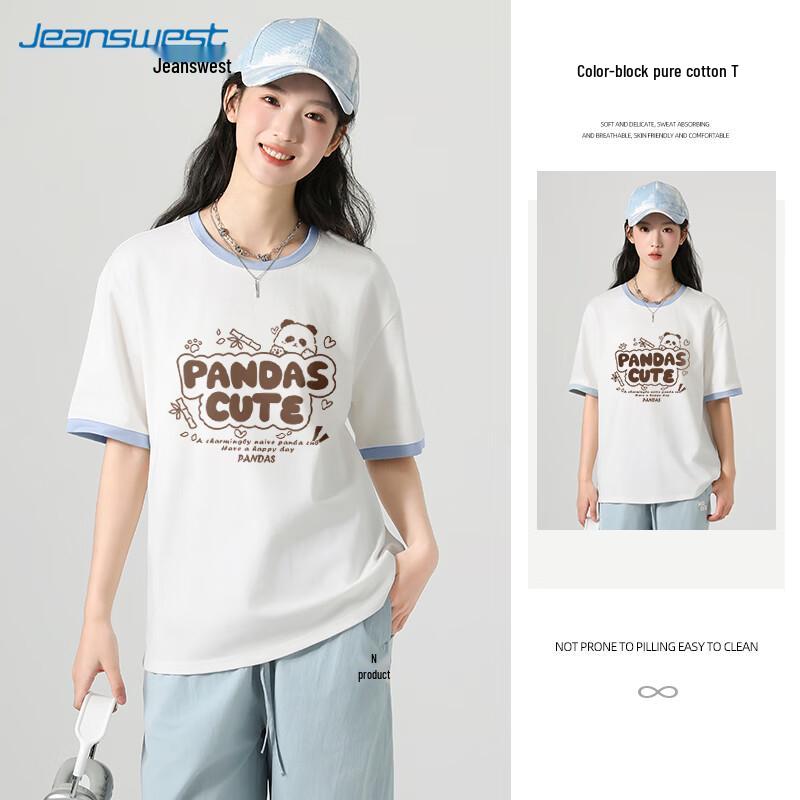 

Jeanswest Women s Colorblock Cotton Short Sleeve T-Shirt S