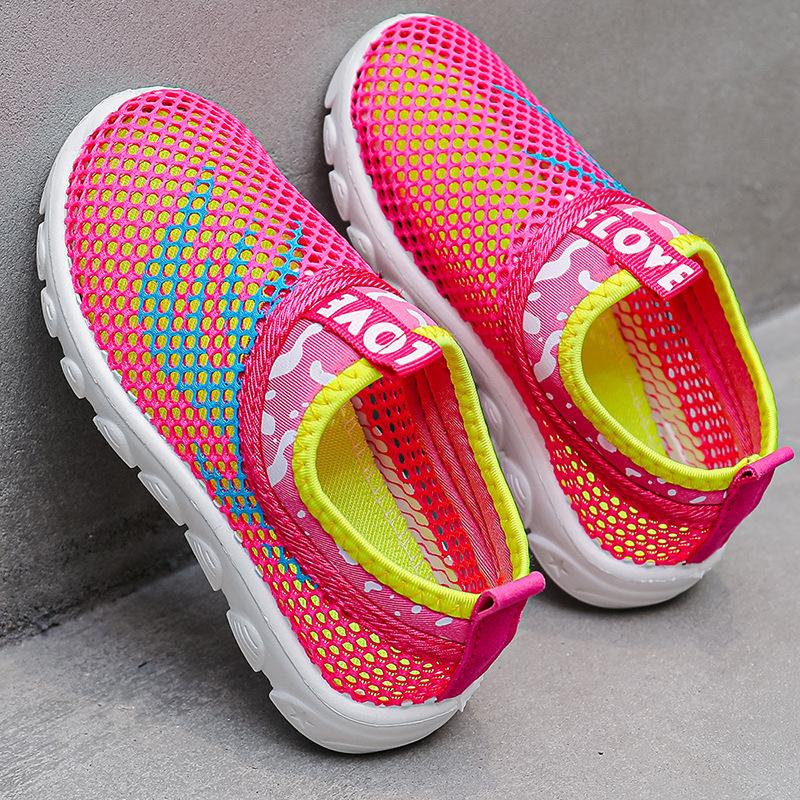 Summer Casual Sport Sneakers for Boys and Girls Kids Flat Running Child Shoes Candy Colors Children 's Single Shoes 21-38
