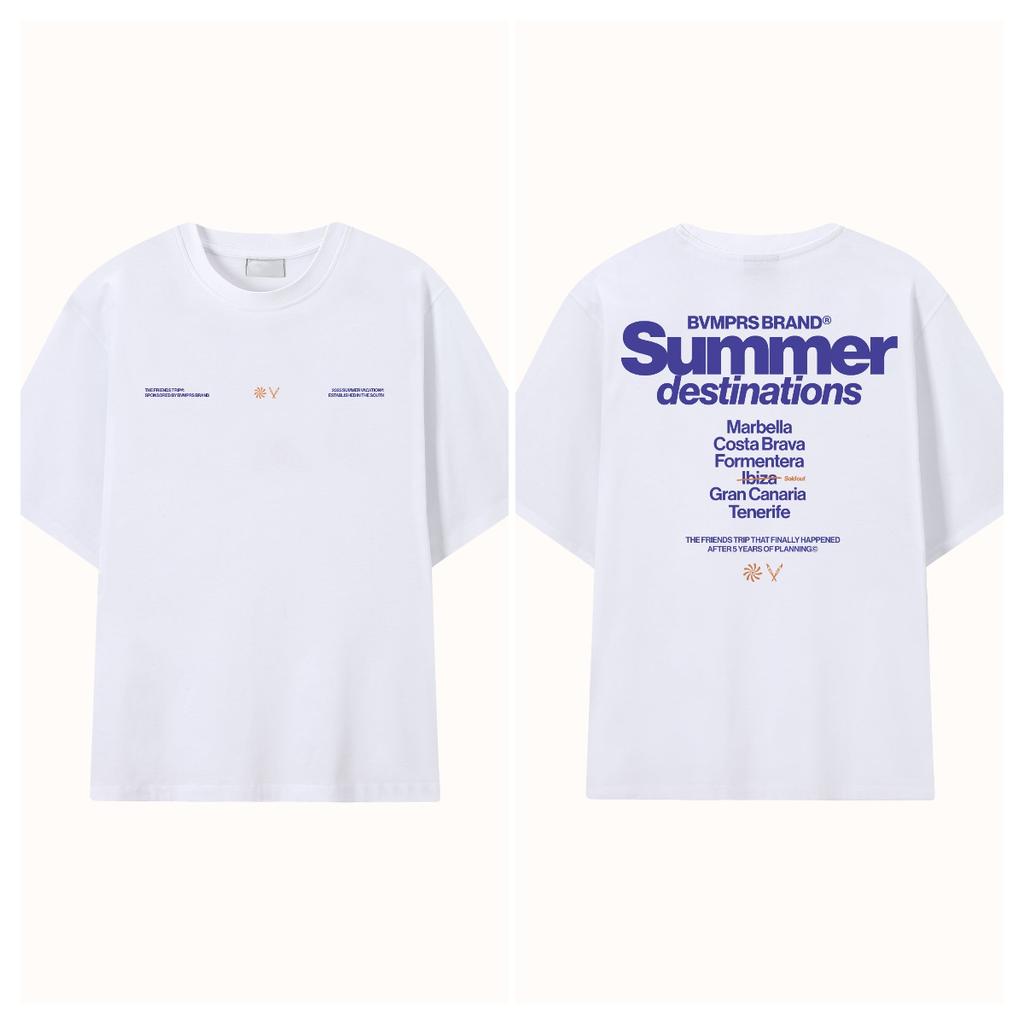 Fashion Trend Brand Marbella's Pattern Printing Cotton Short-sleeved Sports Popular T-shirt Casual Loose Streetwear Top Unisex