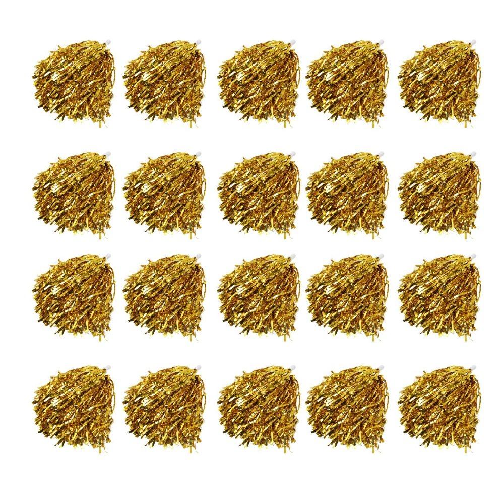 20PCS PET Cheering Hand Flowers Handle Cheerleader Pompoms Cheerleading Pom Poms For Sports Party