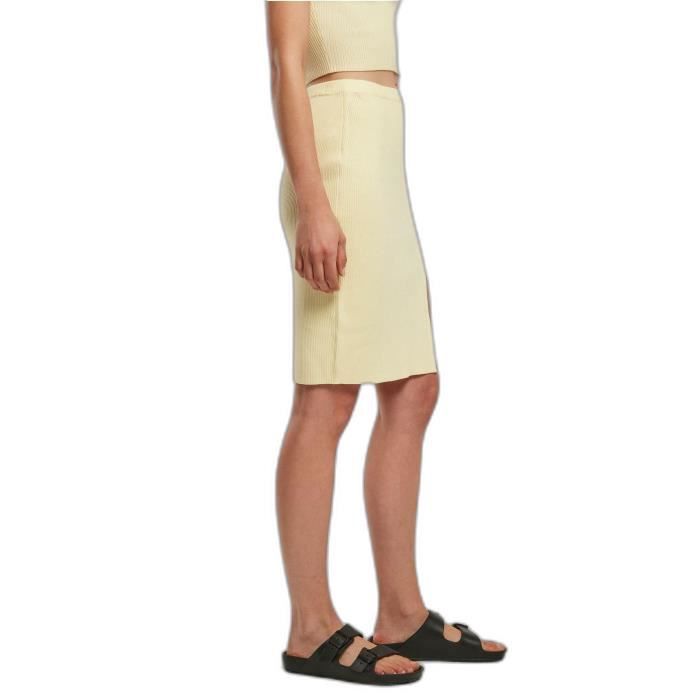 Damen Rippstrickrock Urban Classics GT - gelb - 5XL