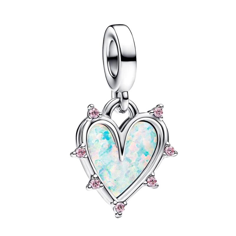 Oryginalne Miedziane Charmsy Niebieska Gwiazda Kwiat Motyl Serce Meduza Koraliki Do Naszyjnika Bransoletki DIY Prezent Biżuteria